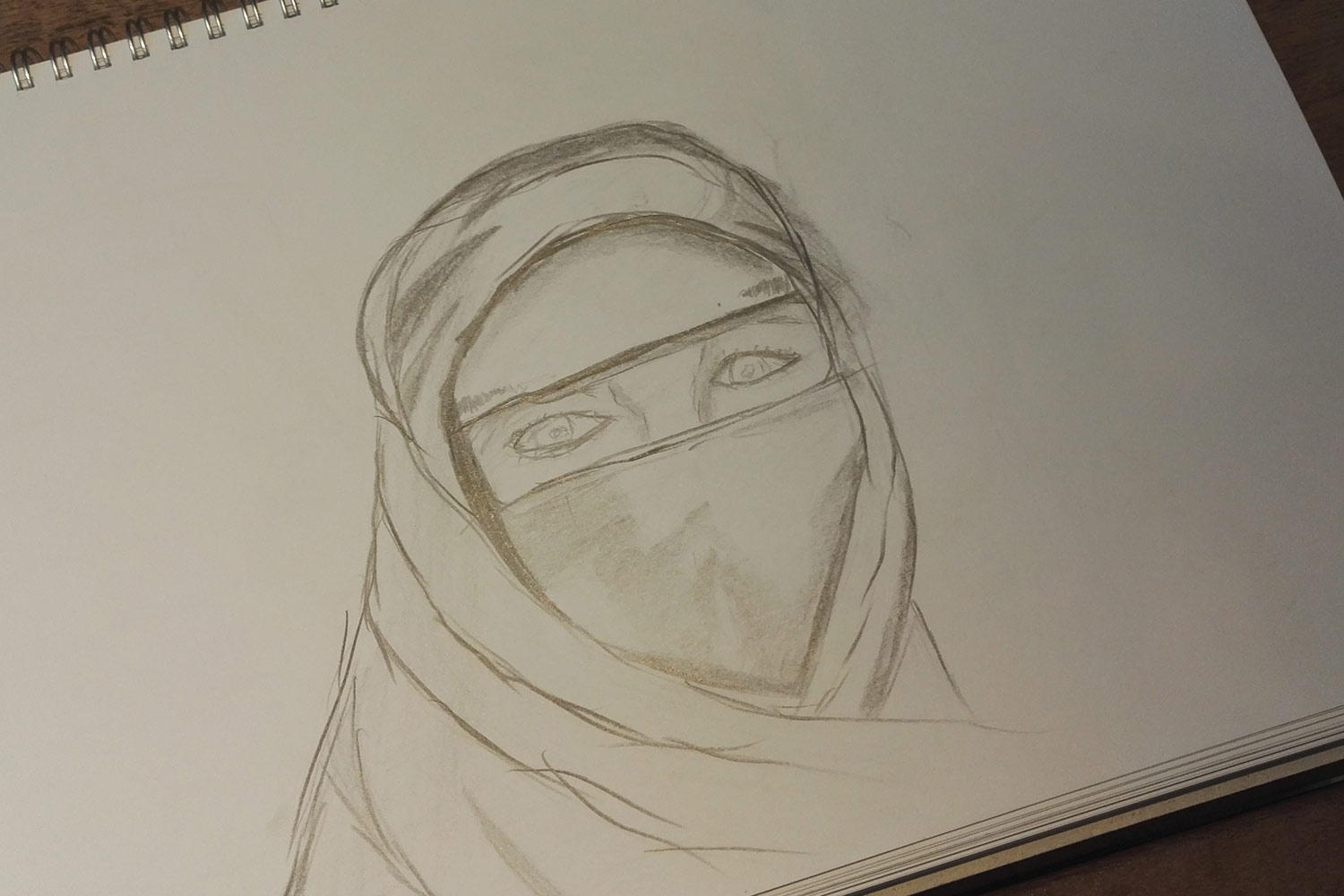 Der Multimediale Freelancer Nicola Hasler hat hier eine Frau in Burka gezeichnet